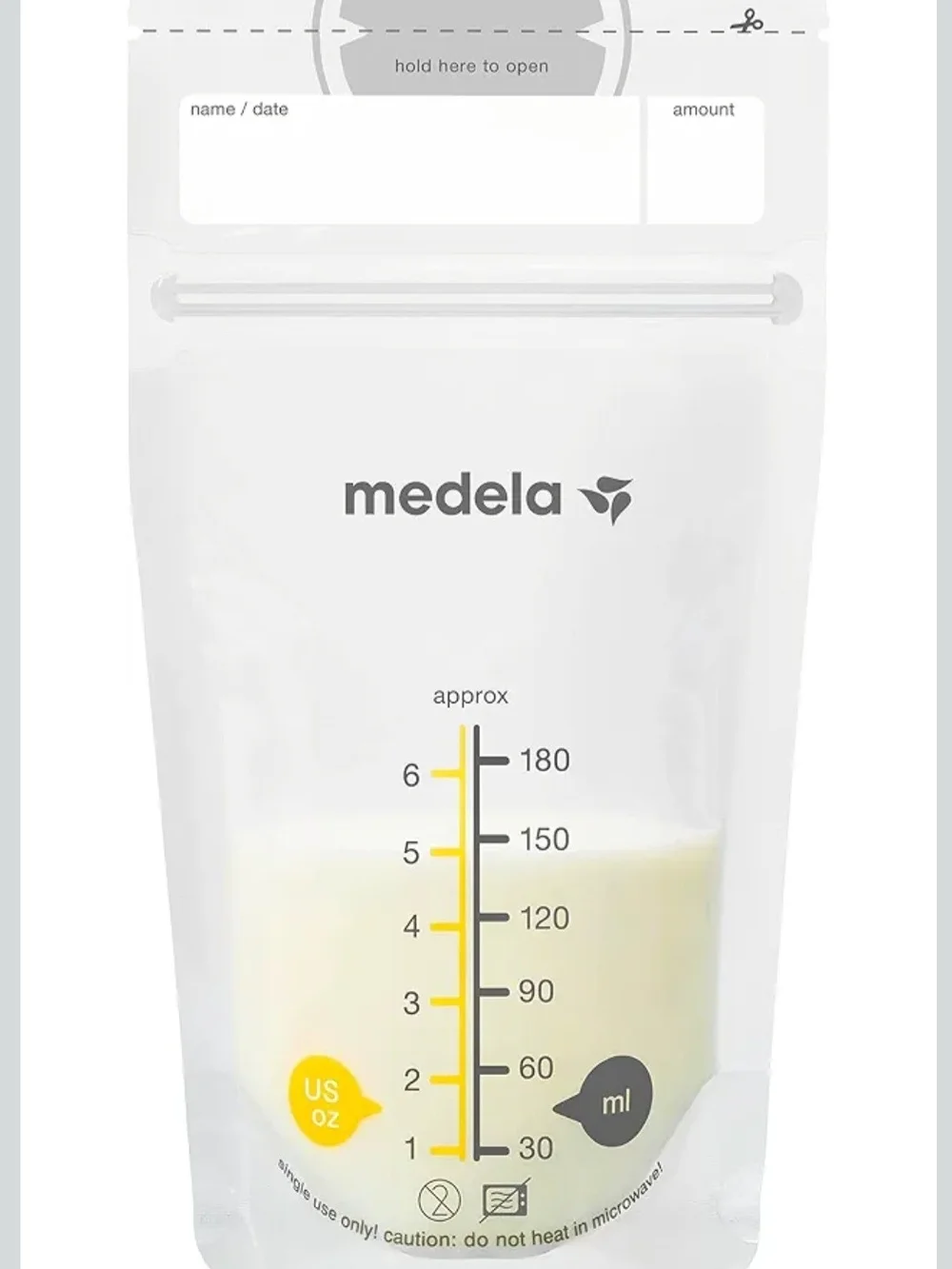 Medela BPA-Free Self-Standing Breast Milk Storage Bags, 6oz/180ml (100)